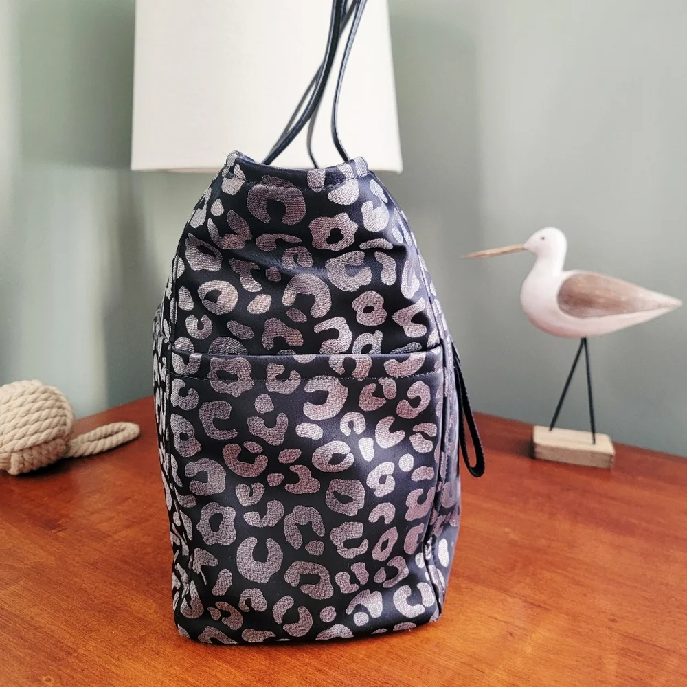 Kate Spade K9308 Chelsea Large Metallic Leopard Nylon Tote Bag